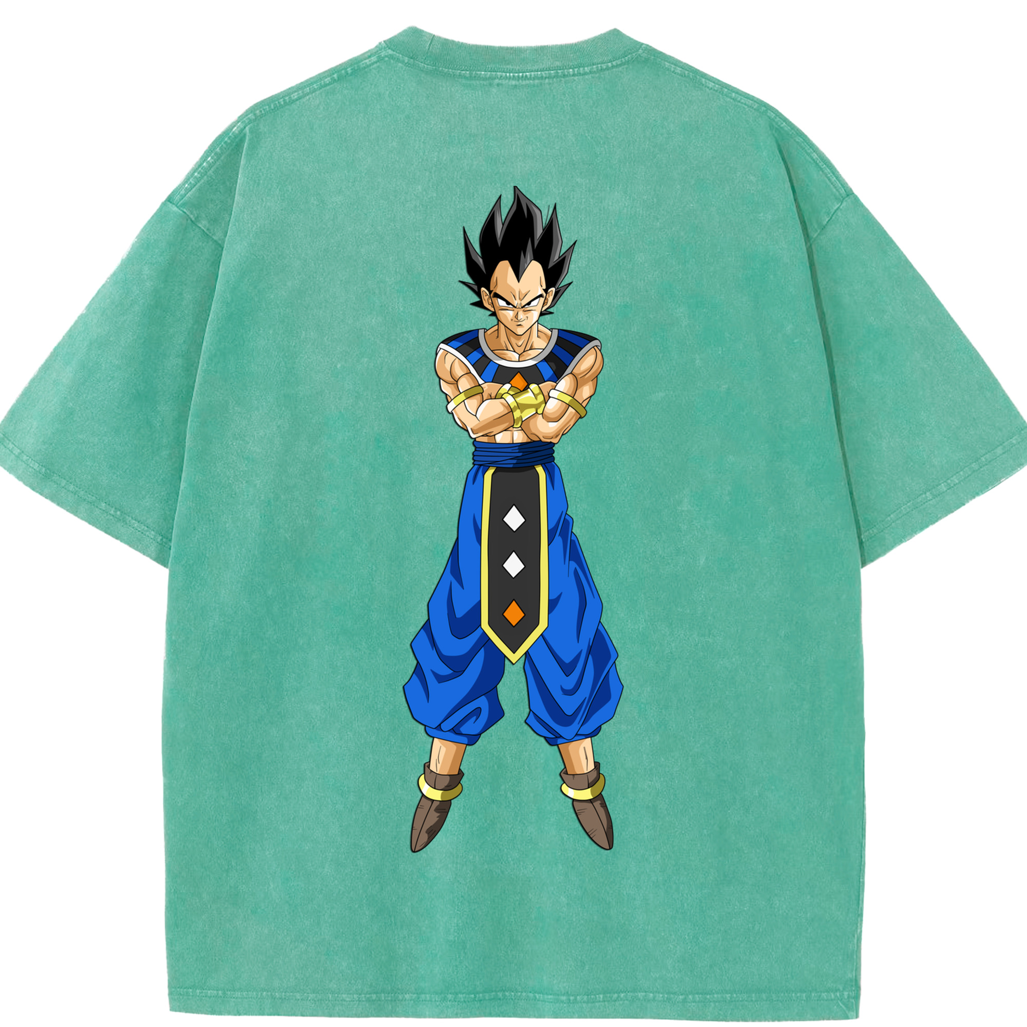 （画像用） ドラゴンボール ベジータ四世（Bejīta Yonsei）DRAGON BALL Vegeta IV 綿100% ヴィンテージ風 半袖Tシャツ（背面プリント）